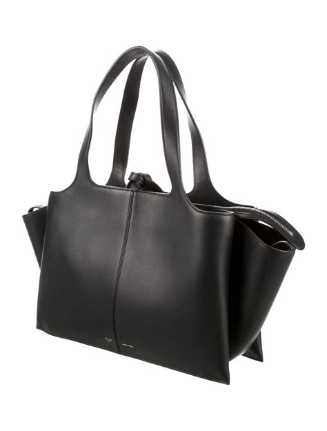 celine medium tri fold satchel black|WOMEN'S LUXURY BLACK TRIOMPHE HANDBAG .